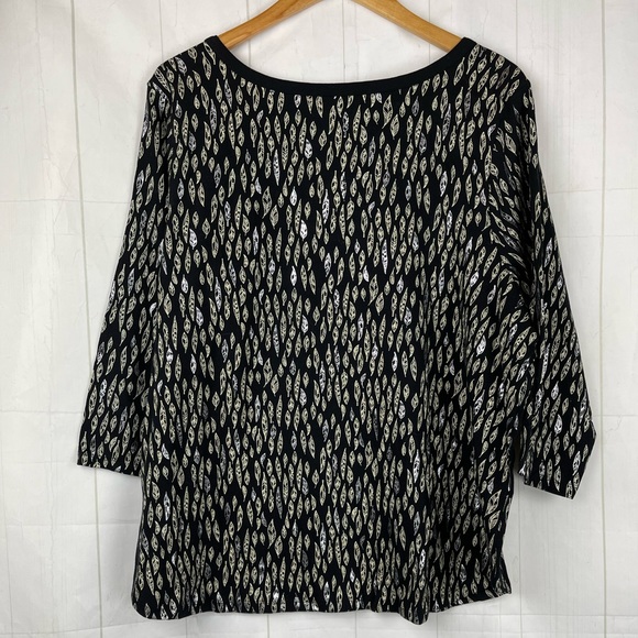 Lane Bryant Black Gold Leaves Top Size 22/24 - Picture 6 of 6